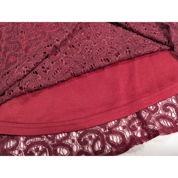 UMGEE Women's Dress Bohemian Tunic Small Burgundy Red Bell Sleeves Scoop Neck - Picture 9 of 11